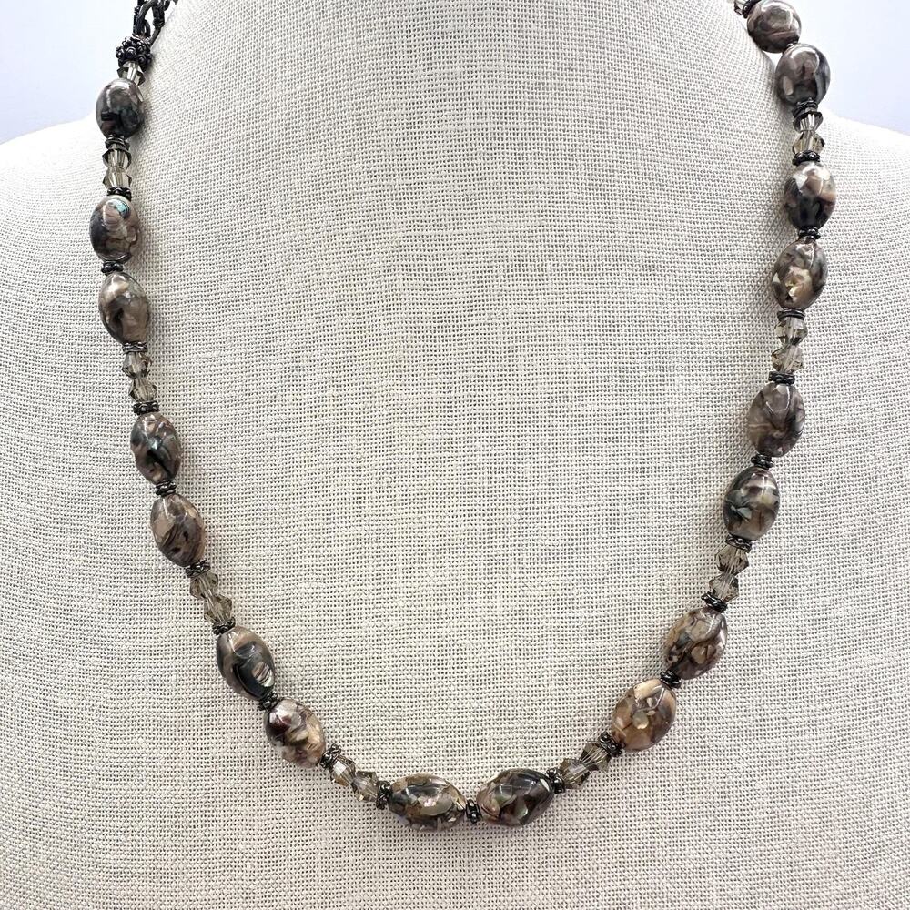 Vintage 90s Beaded Necklace Boho Statement Women's Classic Fashion Jewelry Y2K